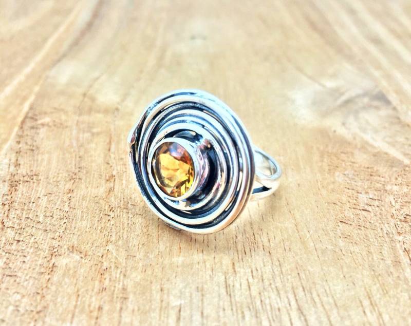 Ring Aus 925Er Silber Natürlicher Citrin | 8 Mm von TheSilverWorkshop