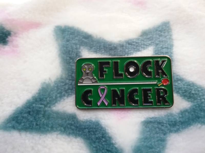 Flock Cancer Awareness Pin von TheSlothyLlama
