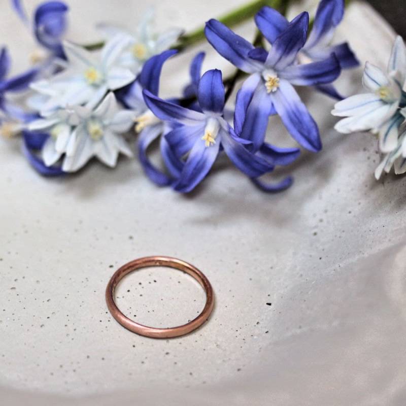 14K Gold Ehering Recyceltes Gelb - Oder Roségold, Gebürstete Oberfläche von TheSlyFox