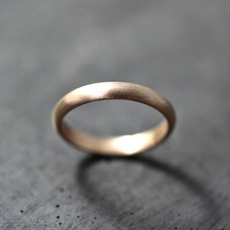Gebürsteter Ehering Aus 14K Gelbgold 3 Mm Ring Recyceltem Gold von TheSlyFox