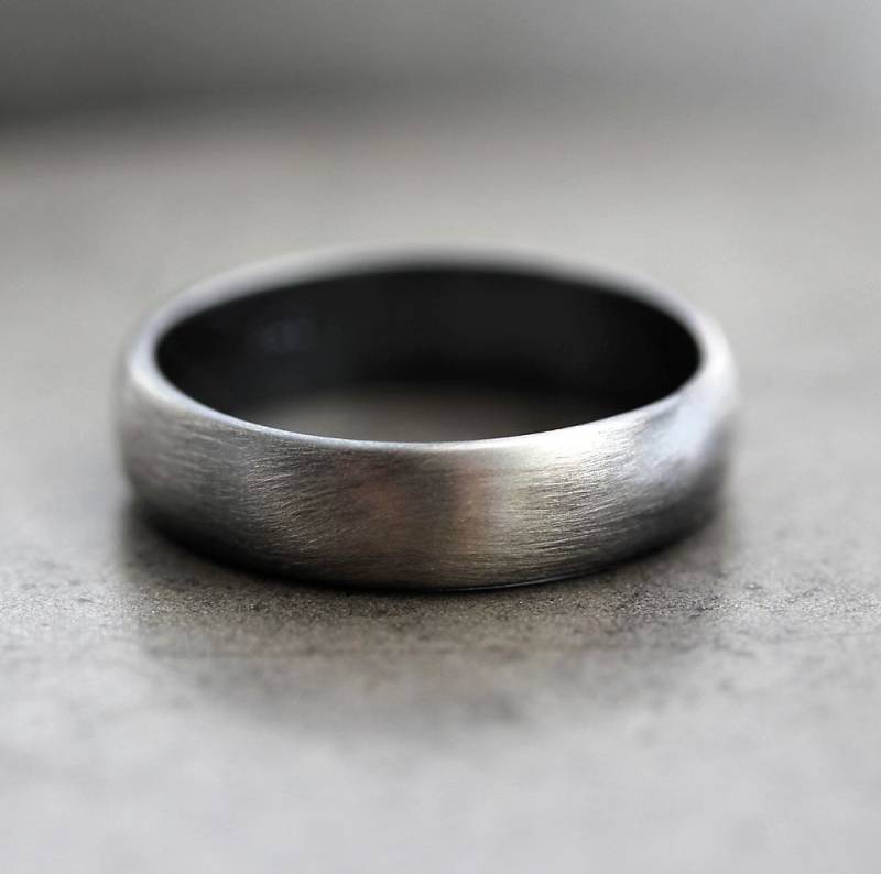 Argentium Sterling Silber Band Aufgerauter Unisex Ring von TheSlyFox