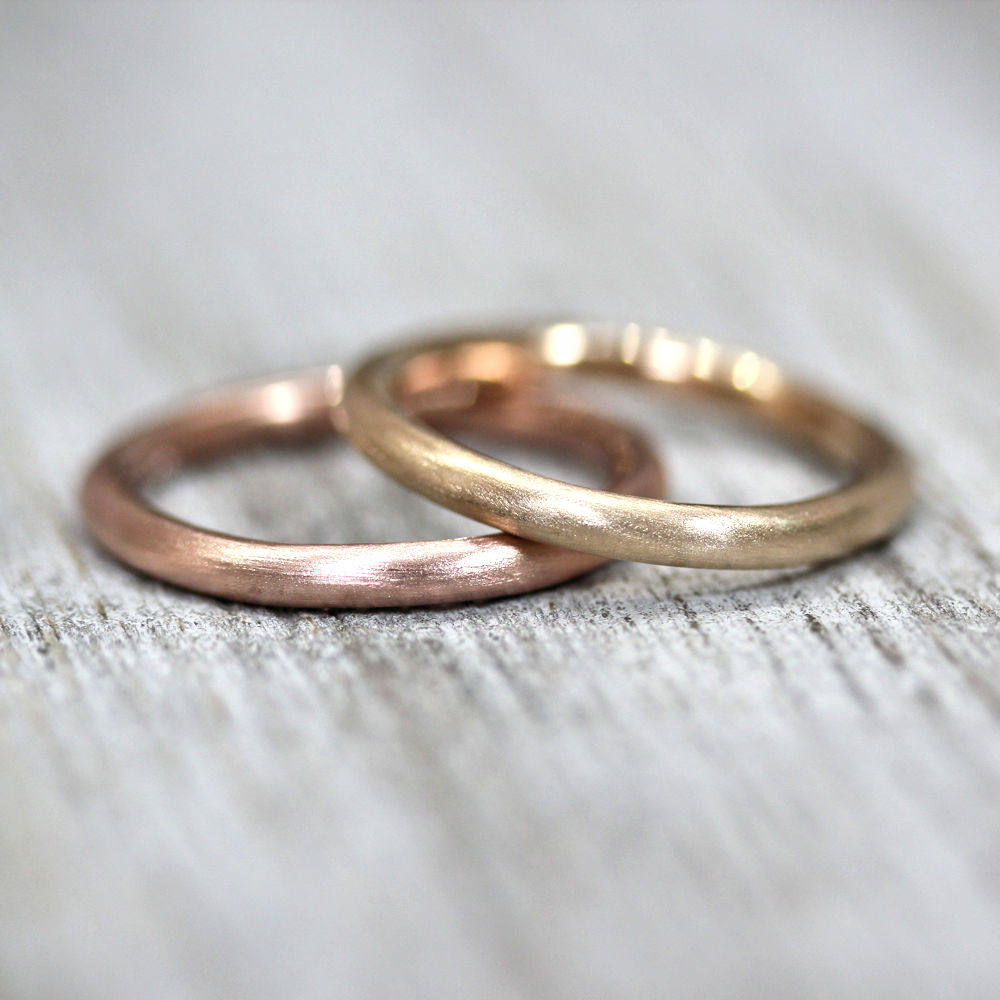 Männer Oder Frauen 2, 5 Mm Runde Gold Hochzeit Band, Pummeligen Dicke Recycling 14 K Gelb Rose Ring - Gefertigt in Ihrer Größe von TheSlyFox