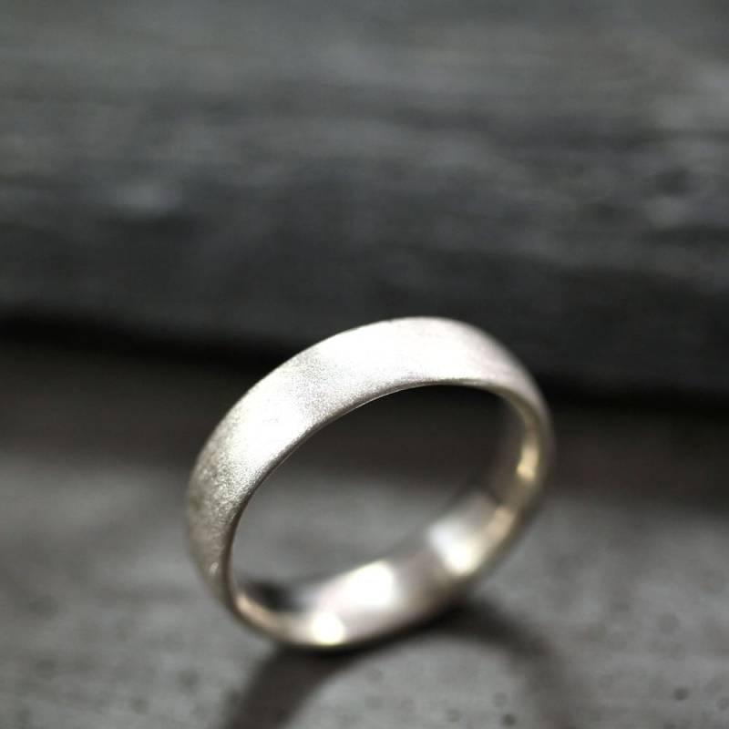 Matt Argentium Silber Ehering - 5 Mm Comfort Fit Ring von TheSlyFox