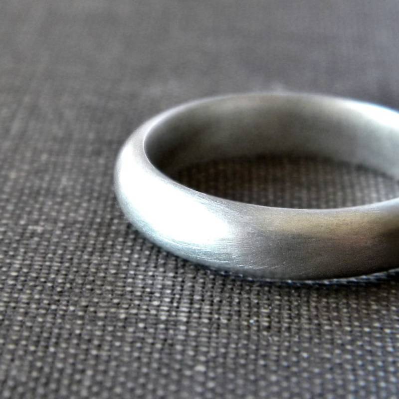 Matter Argentium Sterling Silber Ehering - Unisex Ring Recycled von TheSlyFox