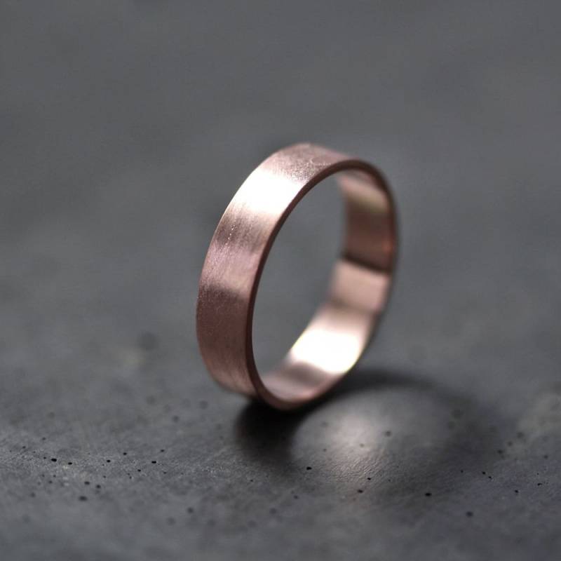 Ehering Aus Recyceltem 14K Roségold - 5 Mm Flacher Ring von TheSlyFox