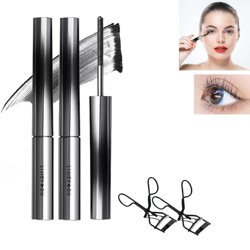 Judydoll – 3D Curling Eyelash Iron Mascara, Bristleless Washable Extra Slim Metal Mascara, Judy Doll Iron Brush Mascara, Waterproof, Long Lasting, No Clumping, No Flaking (Black – 2 Stück) von TheSosy