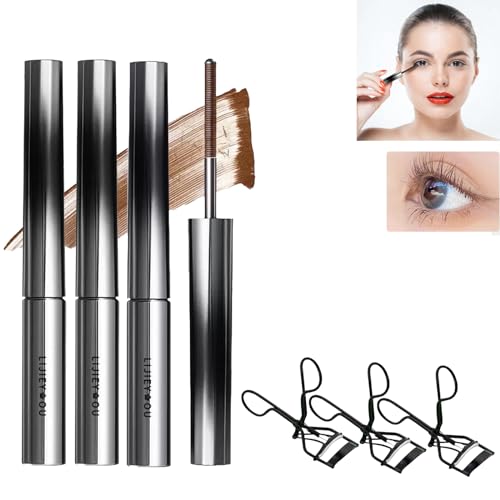 Judydoll – 3D Curling Eyelash Iron Mascara, Bristleless Washable Extra Slim Metal Mascara, Judy Doll Iron Brush Mascara, Waterproof, Long Lasting, No Clumping, No Flaking (Brown – 3 Stück) von TheSosy