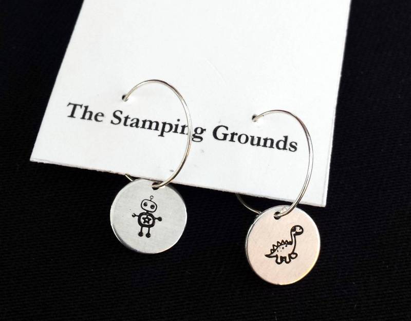 Personalisierte, Handgestempelte Creolen Personalisierte, Handgestempelte Creolen von TheStampingGrounds