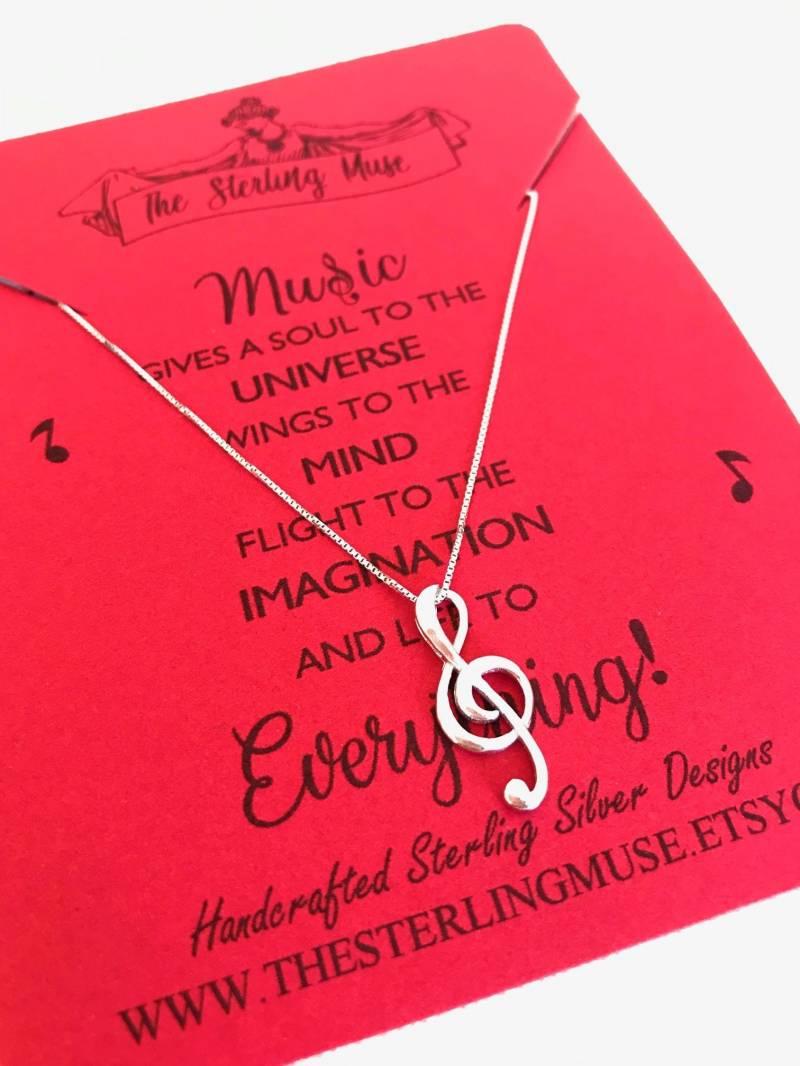 Violinschlüssel-Anhänger-Halskette, Schmuck Für Musiklehrer, Chorgeschenk, Orchestergeschenk, Abschlussgeschenk, Musikschmuck Violinschlüssel-Anhänger-Halskette, Schmuck Für Musiklehrer, Chorgeschenk, Orchestergeschenk, Abschlussgeschenk, Musikschmuck von TheSterlingMuse