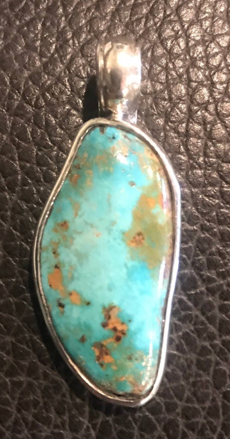 Handgemachter Nevada Türkis Sterling Silber Anhänger von TheSterlingPoppy