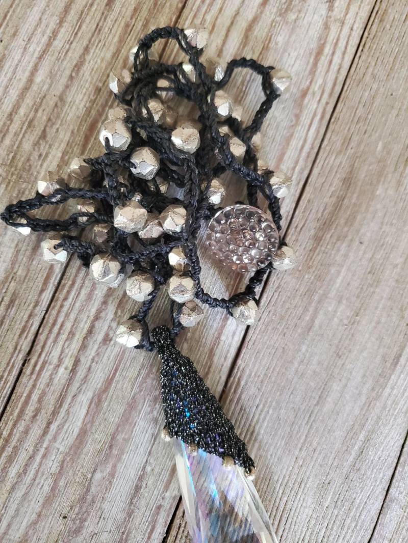 Boho Häkeln Kristall Halskette Boho Häkeln Kristall Halskette von TheStonedCow