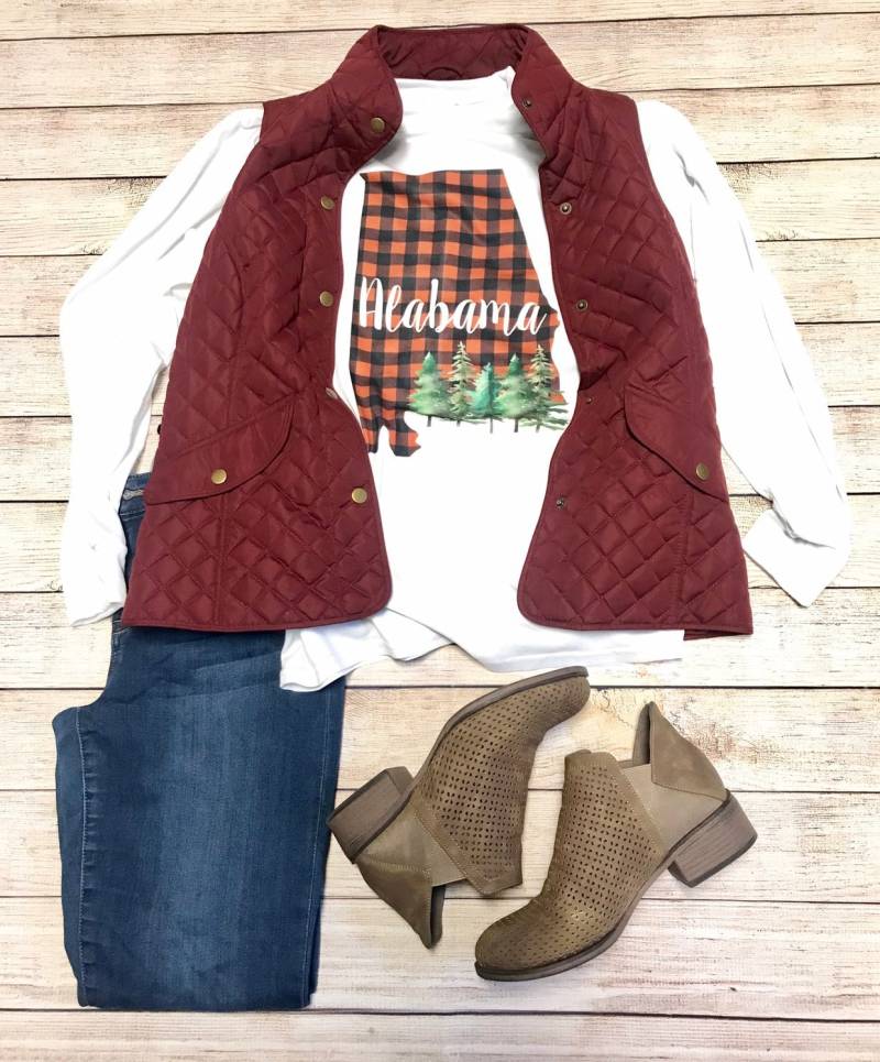 Alabama State Buffalo Kariertes T-Shirt Bäume von TheStorehouseLLC