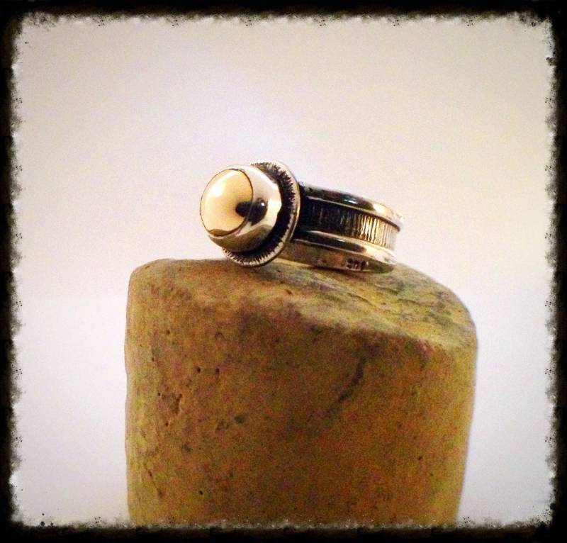 14K Gold Und Silber Unisex Ehering von TheSubmissiveStone