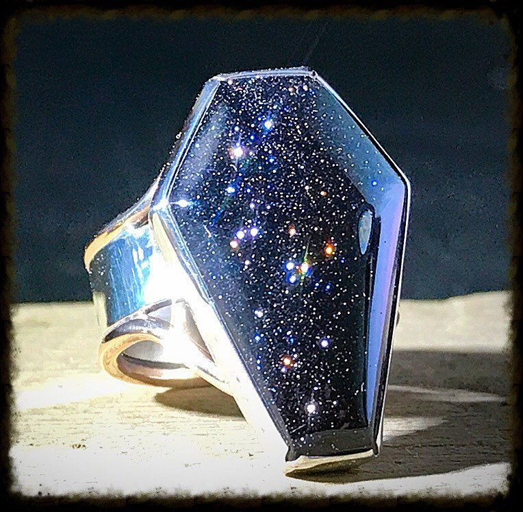 Goldstone Coffin Ring W/Bronze & Silber von TheSubmissiveStone
