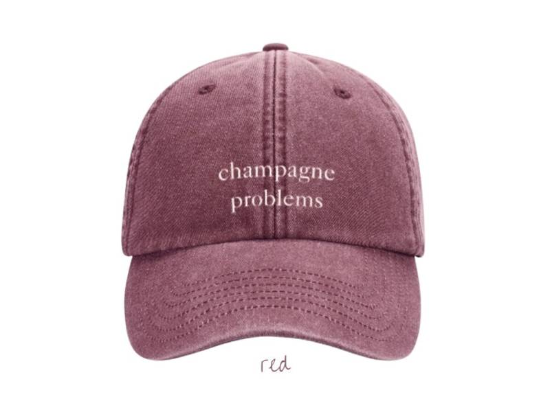 Cap "Champagne Problems" - Washed Dad Cap Taylor Rot Low Profile Baseballcap Theswiftshopde Tour Outfit von TheSwiftShopDE