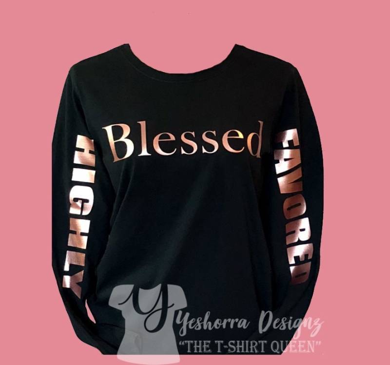 Gesegnetes Shirt, Verrücktes Dankbar, Danksagungs-Shirt, Wählen Sie Ihre Textfarbe, Langärmeliges Gesegnetes T-Shirt, Religiöses in Hohem Grade von TheTQueen