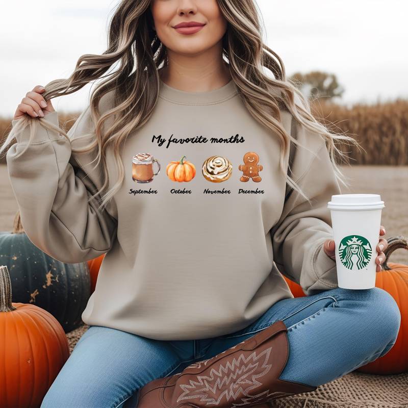 Lieblingsjahreszeit Pullover - Herbst Damen Sand Ber Monate von TheTangerineTale