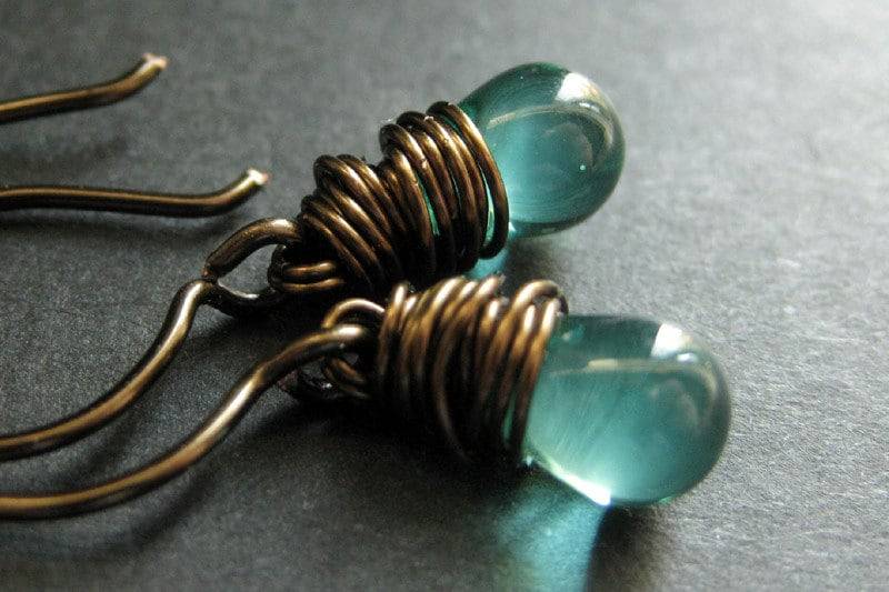 Passende Ohrringe. Glas-Ohrringe Passend Zu Jeder Halskette Im Teardrop-Shop. Glass Tropfen Baumeln Handmade Schmuck von TheTeardropShop