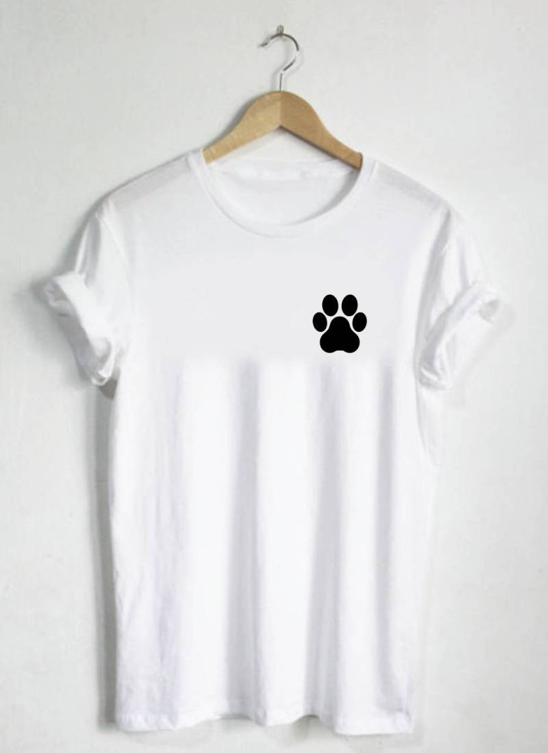 Pfotenabdruck T-Shirt Unisex Hunde Katzen T-Shirt von TheTeeStudio