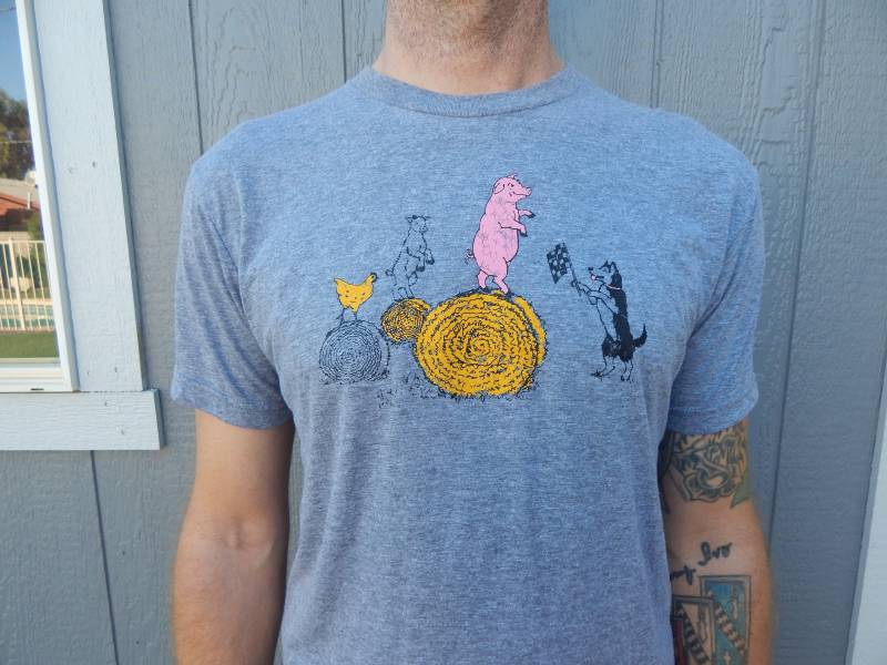 Heurennen Unisex Triblend T Shirt Ziegen Design Hühner Husky Tiere Vom Bauernhof von TheTinyFarmer