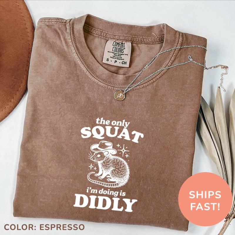 Comfort Colors® The Only Squat I'm Doing Ist Diddly Shirt, Lustiger Humor Sarkasmus Lustiges Trendiges Shirt von TheTinyThreadsCo
