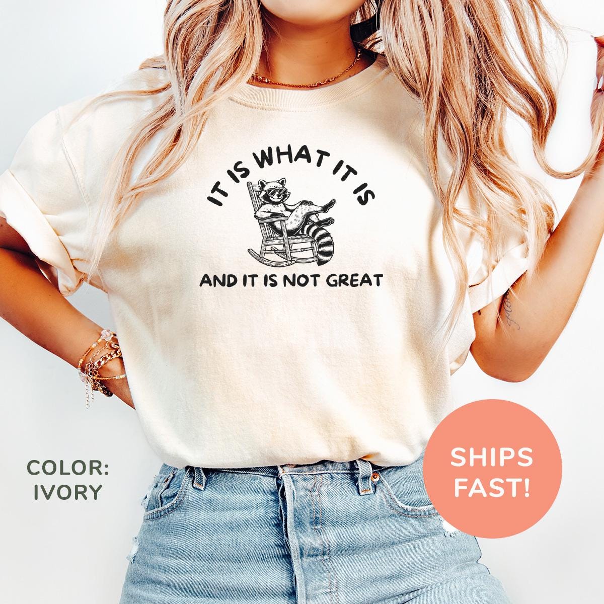 Komfort Colors® Es Ist Was Es Und Nicht Großartig Shirt Mental Gesundheit Bewusstsein Lustiges Stimmung Waschbär Meme von TheTinyThreadsCo