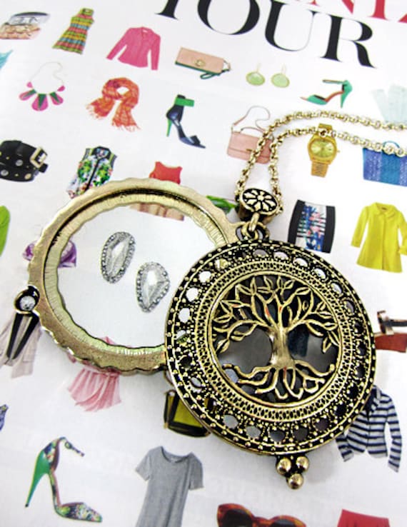 Baum Des Lebens 6-Fache Lupe Oben Schiebemagnet-Anhänger-Halskette, 76 cm Plus 3 von TheTizana