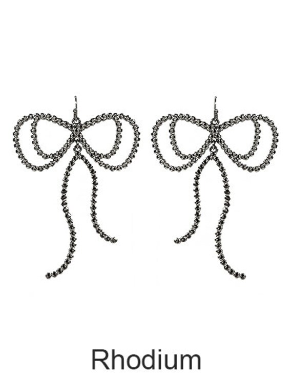 Bogen-Tie-Form Ohrring, Perlen Textil-Ohrring, Hakenarren von TheTizana