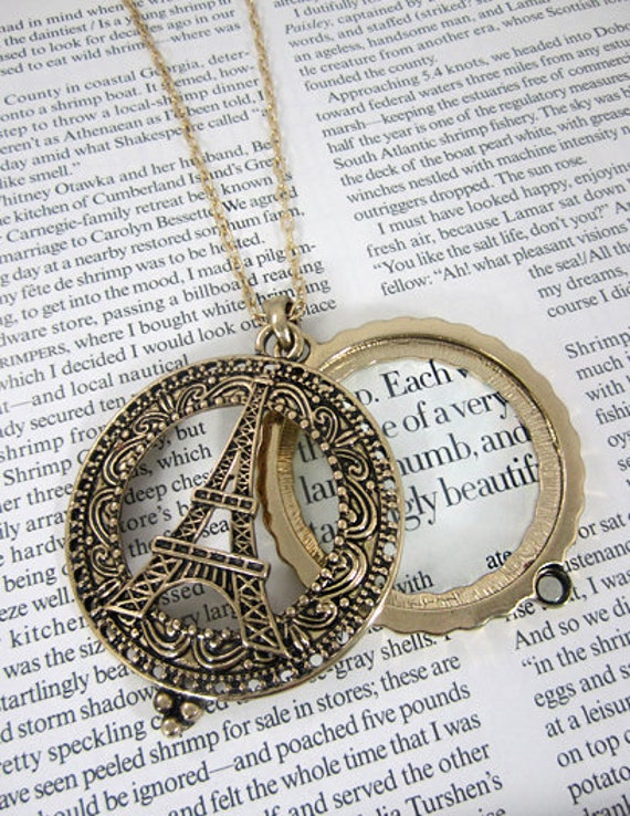 Eiffelturm 6 Mal Lupe Schiebemagnet Anhänger Halskette, 30 Zoll Plus 3 von TheTizana