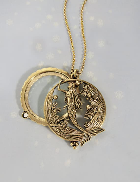 Meerjungfrau 6 Mal Lupe Schiebemagnet Anhänger Halskette, 30 Zoll Plus 3 von TheTizana