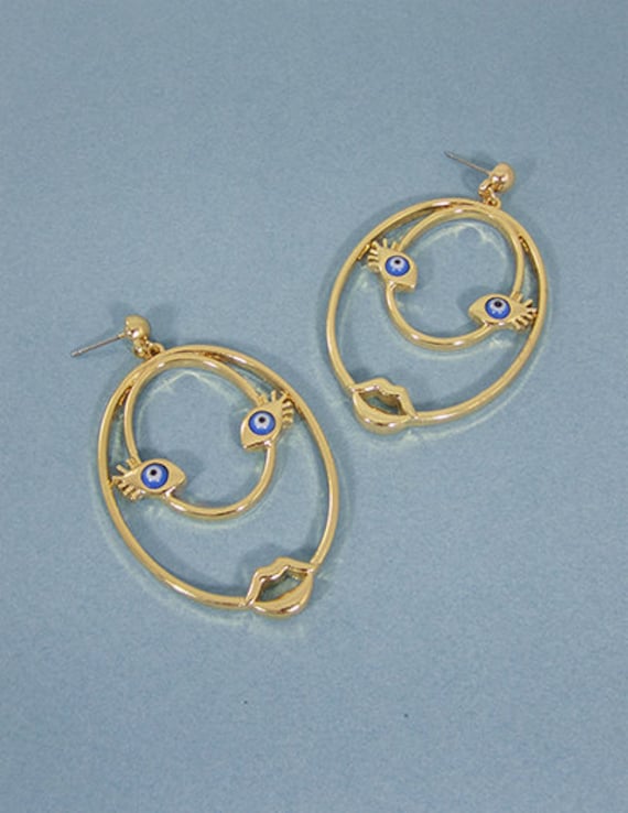 Picasso Gesicht Design Farbe Stein Tropfen Ohrringe von TheTizana