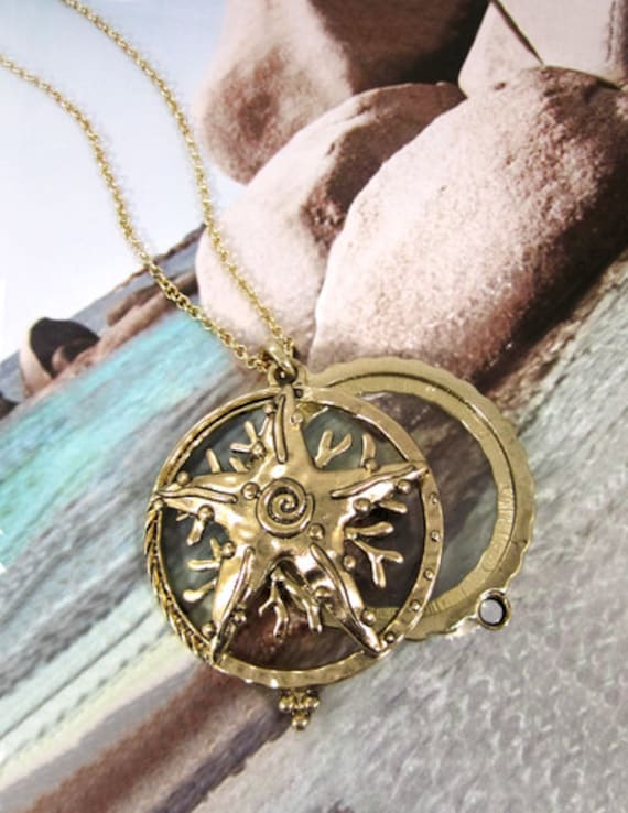 Seestern 6-Fache Lupe Oben Schiebemagnet Anhänger Halskette, 76 cm Plus 7, 5 von TheTizana