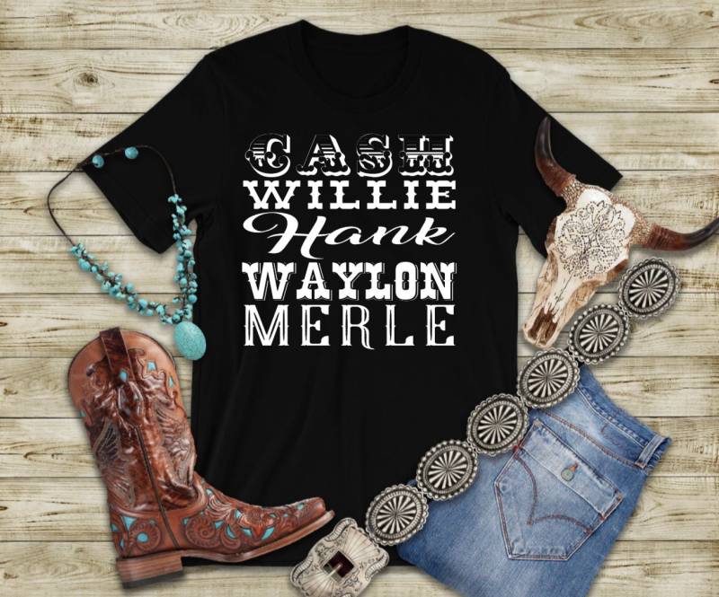 Cash T-Shirt, Bargeld, Willie, Hank, Waylon, Merle Country Konzert T-Shirt von TheTomatoVineDesign