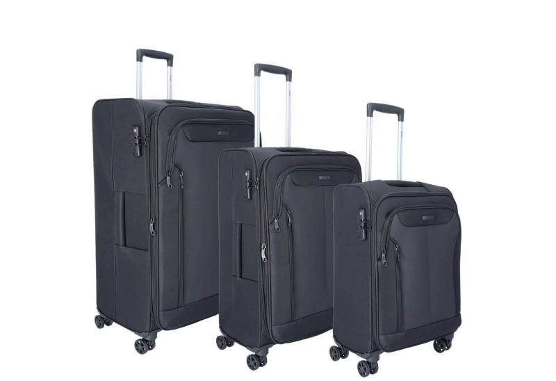 TheTrueC Koffer TheTrueC 3er Kofferset S/M/L Kopenhagen Black, 4 Rollen Rollen von TheTrueC