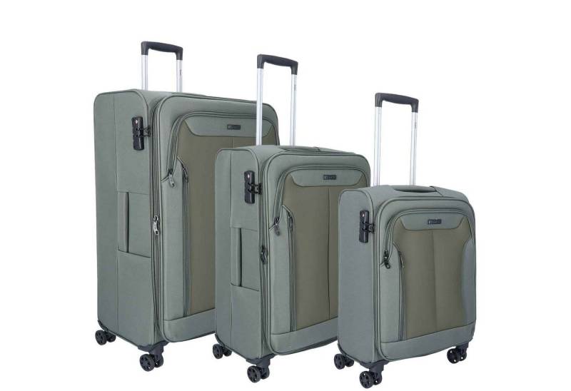 TheTrueC Koffer TheTrueC 3er Kofferset S/M/L Kopenhagen army green, 4 Rollen Rollen von TheTrueC