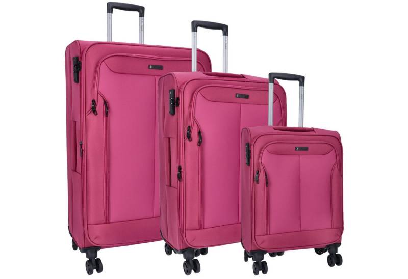 TheTrueC Koffer TheTrueC 3er Kofferset S/M/L copenhagen Kopenhagen berry, 4 Rollen Rollen von TheTrueC