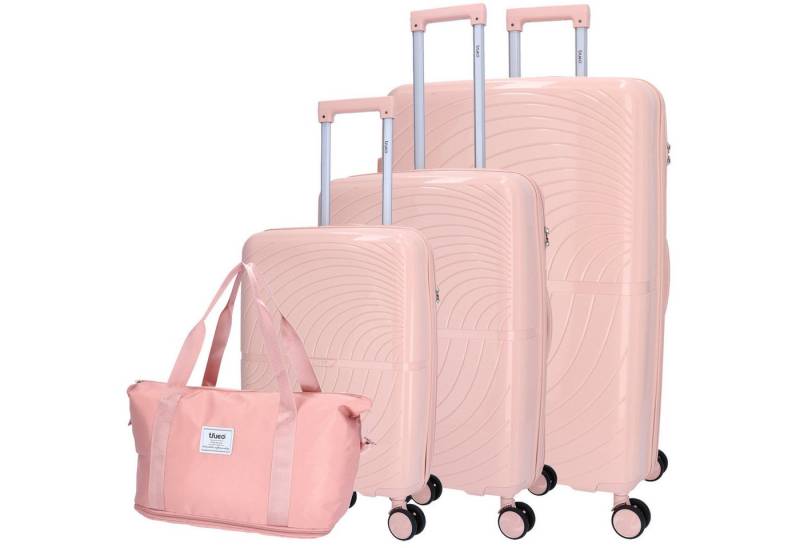TheTrueC Koffer TheTrueC 4-Rad Kofferset 4-teilig mit Reisetasche Paris rose, 4 Rollen Rollen von TheTrueC