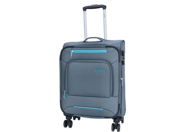 TheTrueC Koffer TheTrueC 4-Rad Trolley 55cm Grey-Blue Palma grey, 4 Rollen Rollen von TheTrueC