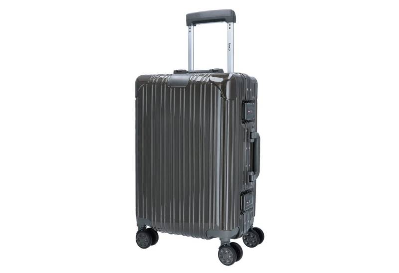 TheTrueC Koffer TheTrueC 4-Rad Trolley 56cm Alu-Rahmen London dark grey, 4 Rollen Rollen von TheTrueC