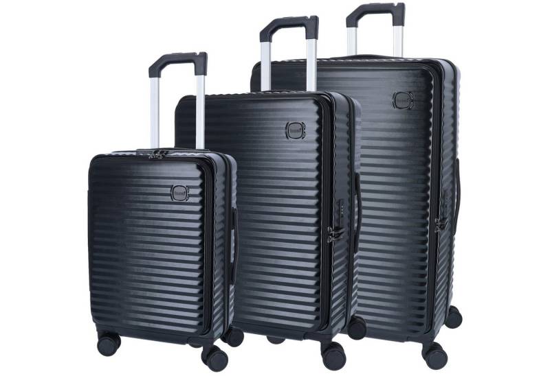 TheTrueC Koffer TheTrueC 4 Rollen Trolley 3er Set S/M/L - MONACO Black, 4 Rollen Rollen von TheTrueC