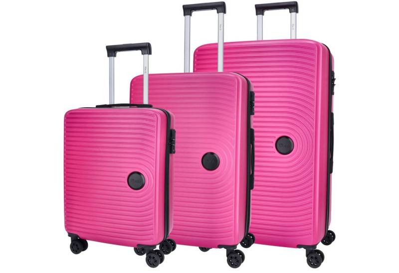 TheTrueC Koffer TheTrueC 4 Rollen Trolley Set S/M/L Kingston sangria red, 4 Rollen Rollen von TheTrueC