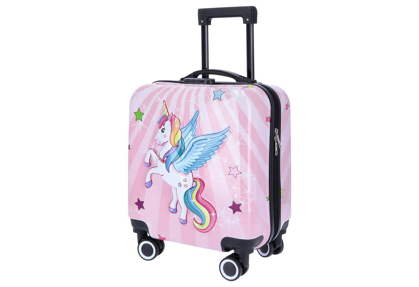 TheTrueC Koffer TheTrueC Kindertrolley 4 Rollen Einhorn Rosa von TheTrueC