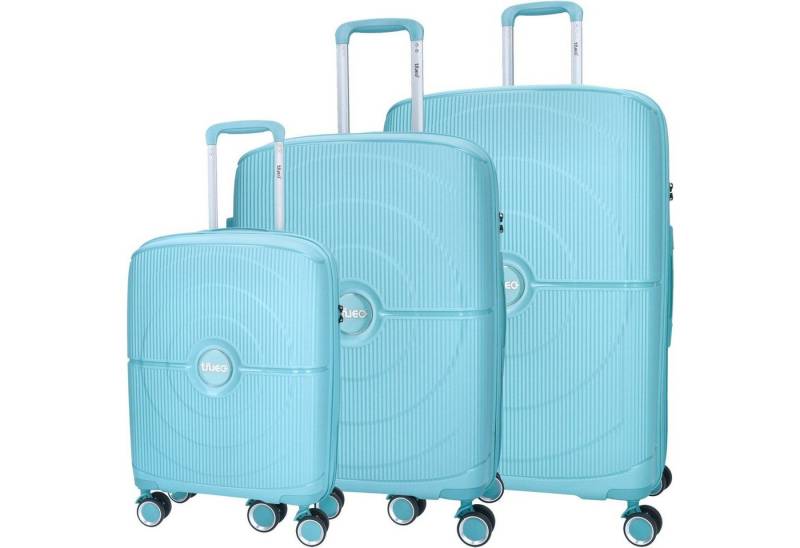 TheTrueC Koffer TheTrueC 4-Rad Trolley 3er Set Valencia Blue, 4 Rollen Rollen von TheTrueC