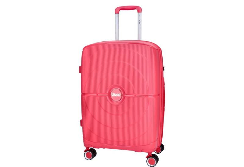 TheTrueC Koffer TheTrueC 4-Rad Trolley 64cm Valencia coral red, 4 Rollen Rollen von TheTrueC