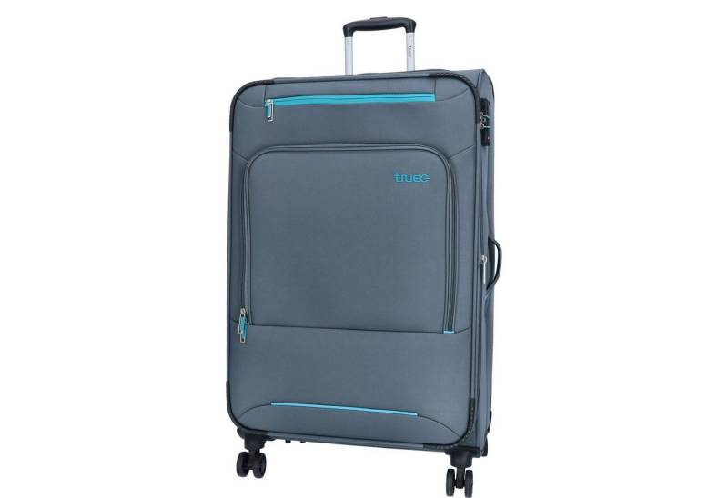 TheTrueC Koffer TheTrueC 4-Rad Trolley 79cm Grey-Blue Palma grey, 4 Rollen Rollen von TheTrueC