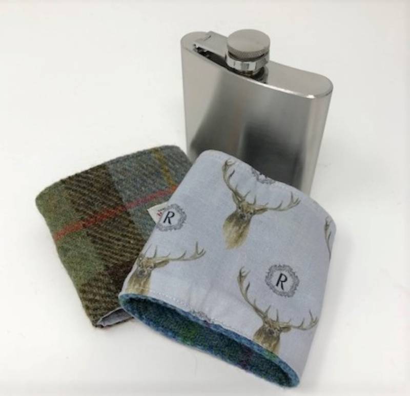 Black Watch Harris Tweed Flachmann - Ht36 Mit Eigener Präsentationsbox. Perfektes Geschenk Für Blackwatch Trauzeugen von TheTweedDog