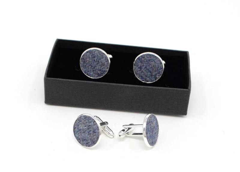 Traube Manschettenknöpfe Harris Tweed Hochzeit Besten Mann Bräutigam Blau Braun Ht08B von TheTweedDog