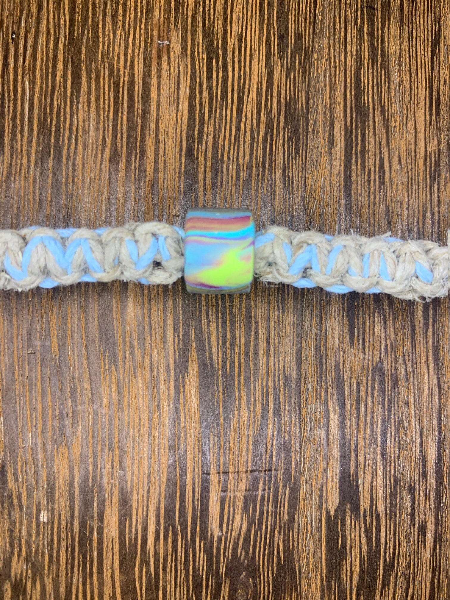 Handgemachtes Hanf Armband/Fußkettchen/Kleine Halskette Mit Polymer Clay Perlen von TheTwistedSkipper