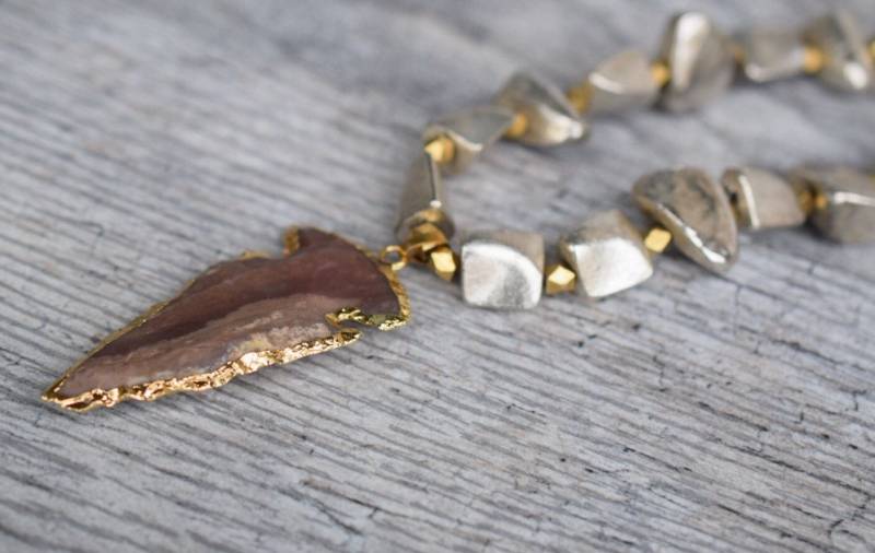 Pyrit Halskette, Pfeilspitze Edelstein Silber Statement Vitality Necklace Pyrit Halskette, Pfeilspitze Edelstein Silber Statement Vitality Necklace von TheTwoHandExchange