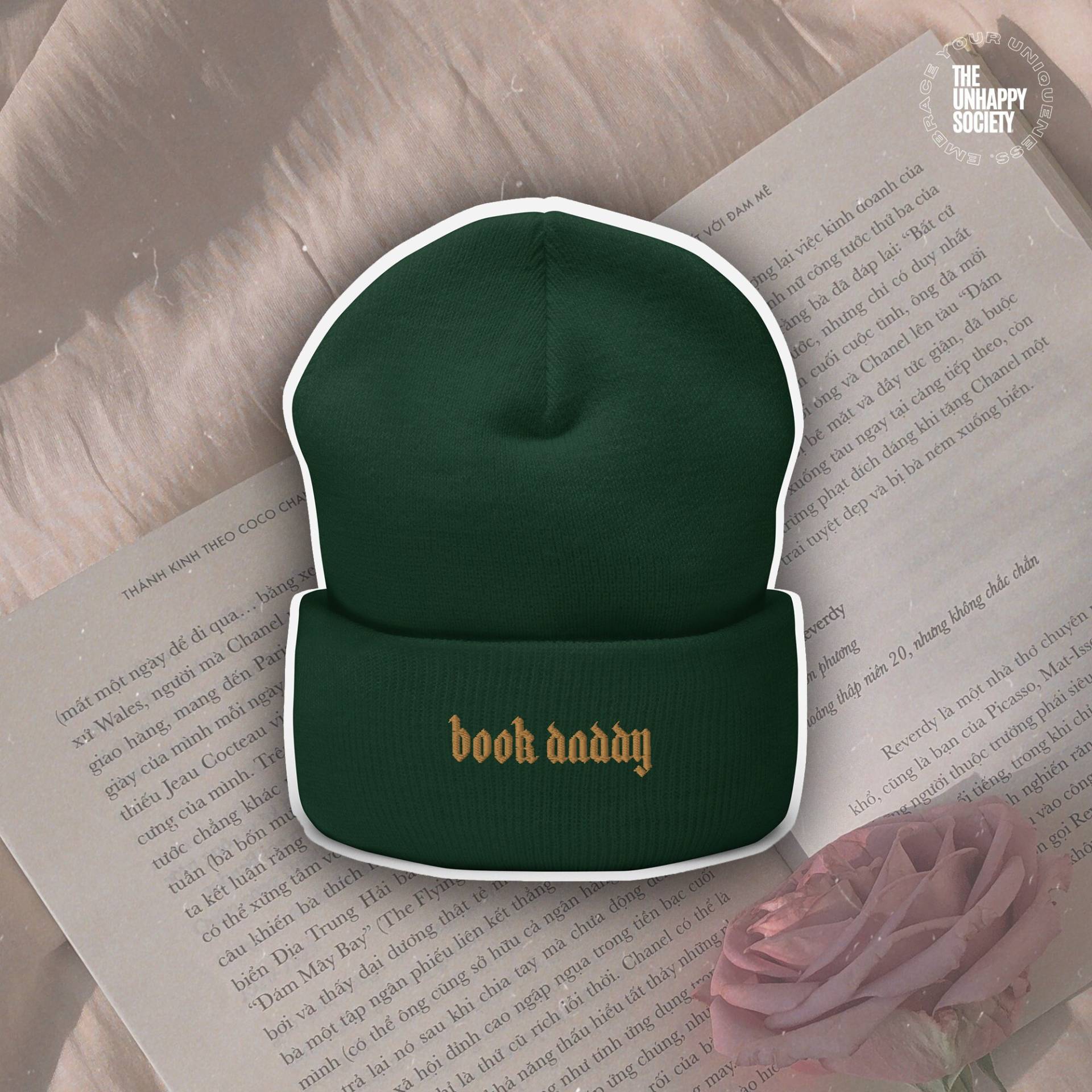 Book Daddy Embroidered Beanie, Bookish Hat Nerd Gifts Dark Academia Clothing Literary Beanie Lovers von TheUnhappySociety